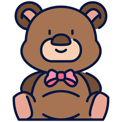 Teddy Bear Filled Line Icon