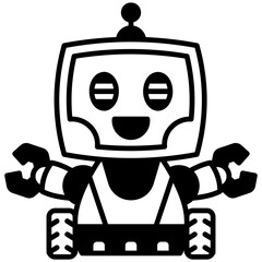 Robot Black Fill icon