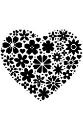 Flower Heart SVG, Floral SVG, Love SVG, Heart PNG, Flower Heart Silhouette, Bouquet SVG, Flower Heart Vector, Clipart, Cut file for Cricut SVG, JPG, PNG