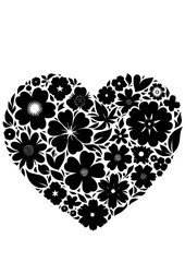 Flower Heart SVG, Floral SVG, Love SVG, Heart PNG, Flower Heart Silhouette, Bouquet SVG, Flower Heart Vector, Clipart, Cut file for Cricut SVG, JPG, PNG