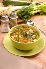 potaje de hortalizas y lentejas