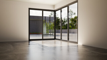 Obraz premium Large luxury modern bright interiors Living room mockup illustration 3D rendering image