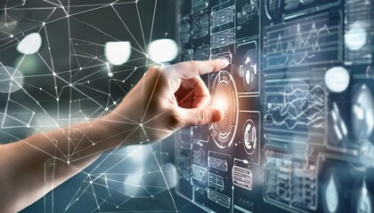 vulnerability management, businessman trying to find schemes on virtual screen with flowchart, business process control and monitoring concept, analysis processes for the setting of strategies, AI
