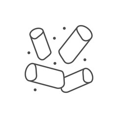 Wood pellets line outline icon