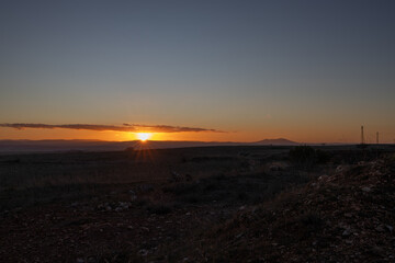 sunset over the mountain