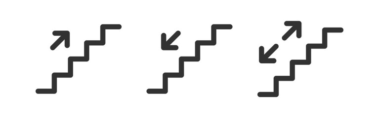 Stair icon. Staircase up, down. Step on the ladder. Upstairs and downstairs.