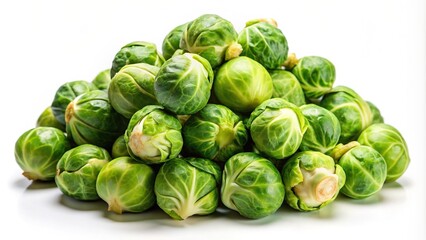 Fresh Brussels sprouts isolated on a background , vegetables, green, healthy, vegan, food, organic, ingredient, cooking, nutrition, farm, harvest, agriculture, natural, raw, leafy