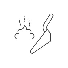 Pet excrement cleaning line icon