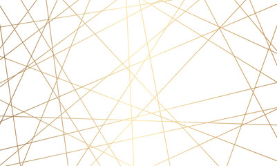 Obraz premium Abstract luxury seamless premium shiny golden random chaotic square and triangle lines on transparent background. Vector, illustration