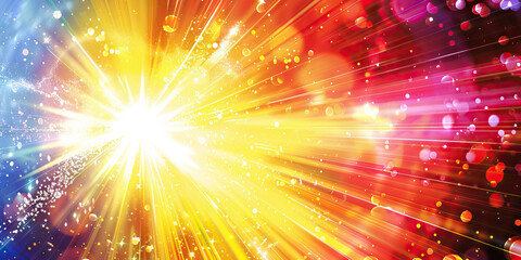 Fototapeta premium Sale Radiance: Abstract radiating bursts of light and color symbolizing the excitement of a big sale