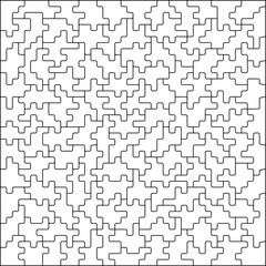 Logic creative puzzle linear template with thin vector lines for cutting. Minimal geometric pattern in black. Perfect for creating intricate backgrounds, educational materials, or game designs