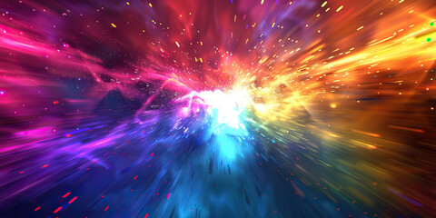 Sale Radiance: Abstract radiating bursts of light and color symbolizing the excitement of a big sale