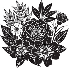 abstract flower illustration black and white