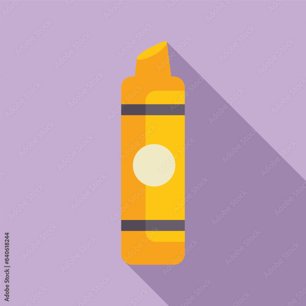 Poster vector graphic of a yellow highlighter in a modern flat design style with a shadow