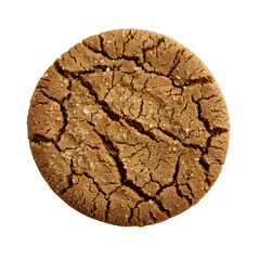 baked molasses cookie isolated on transparent background. generative ai