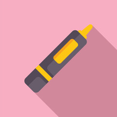 Modern flat design icon of a screwdriver with a yellow tip, perfect for various applications