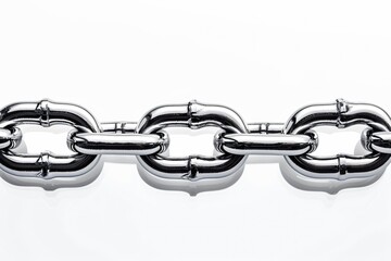 Obraz premium A chain linked together on white backdrop 