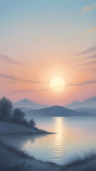 Fototapeta premium sunset in summer