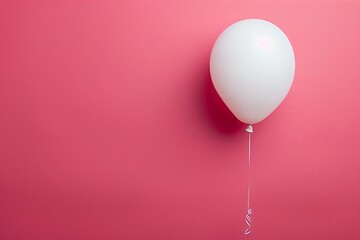 Single white balloon string attached