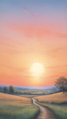 Obraz premium sunset in summer