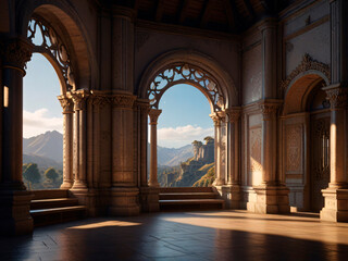 Fototapeta premium Hyperrealism of Urban Landscapes: The Game World of Unreal Engine 5