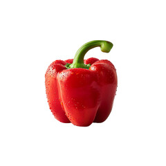 High-Quality Isolated Red Bell Pepper on White Background 