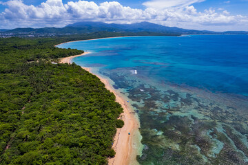 Aerial view of Playa Escondida in Fajardo, Puerto Rico