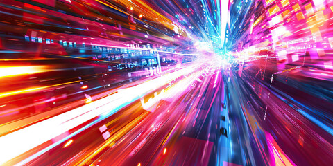 Sale Blitz: Abstract representation of a fast-paced sale event with streaks and flashes of discounts