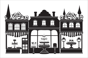 Bakery dessert food Vector, Happy birthday day Cake graphic illustration. chocolate Shop vector illustration.  