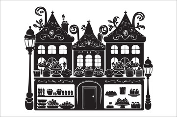 Bakery dessert food Vector, Happy birthday day Cake graphic illustration. chocolate Shop vector illustration.  