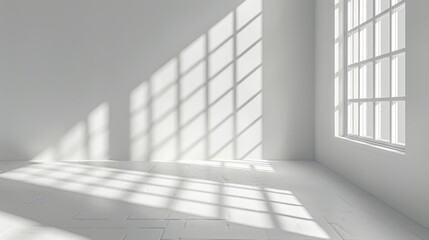 Sunlight Streaming Through Window in a White Room