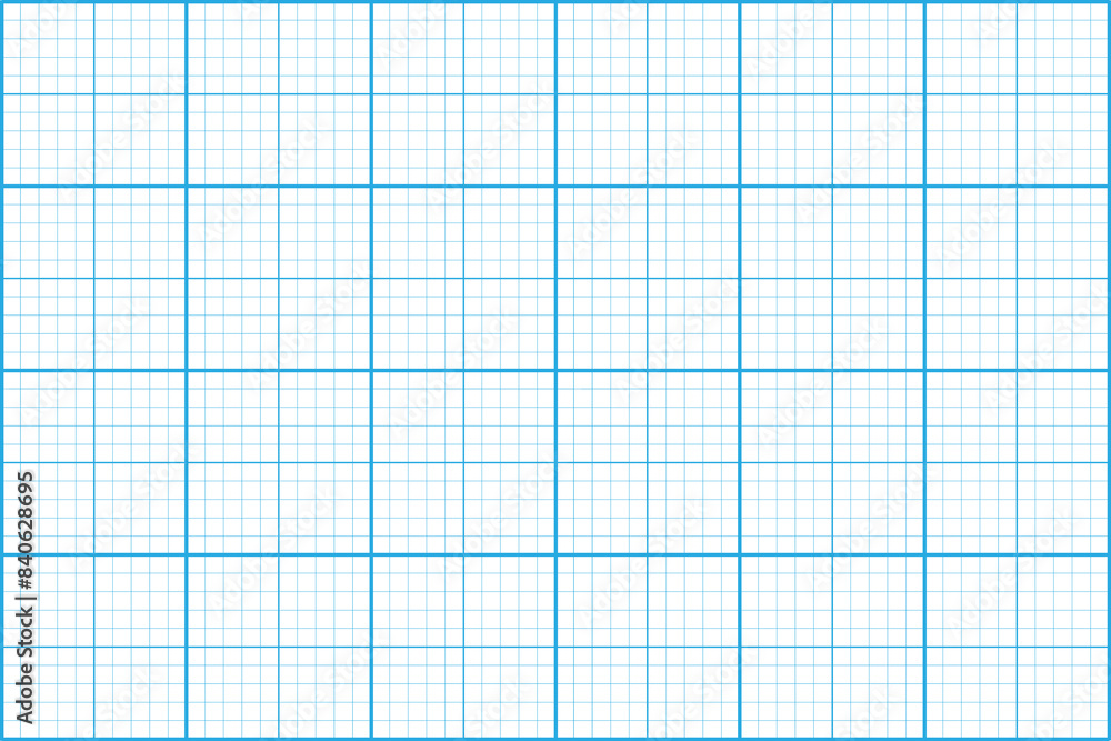 Poster graph paper pattern. blue grid lines. square layout. vector background.
