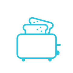 Toaster kitchen utensil. Isolated on white background. From blue icon set.