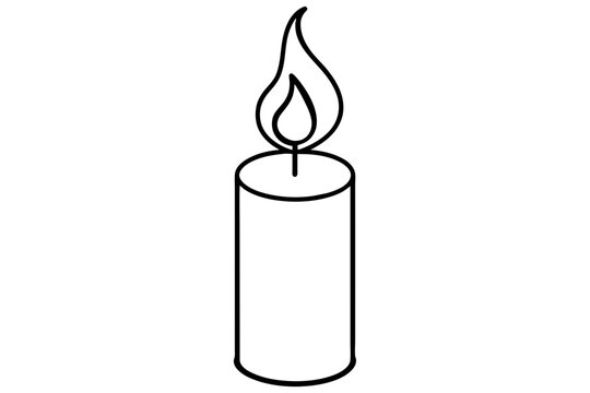 recommend clip art: candle line art silhouette vector illustration