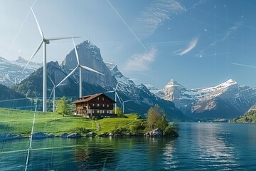 Fototapeta premium the development of renewable energy technologies, such as solar and wind power