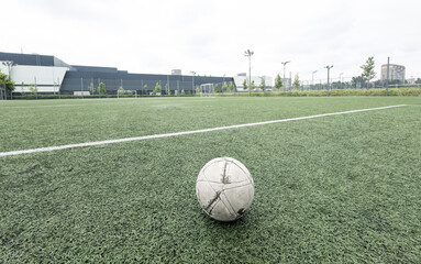 soccer field with ball at the field