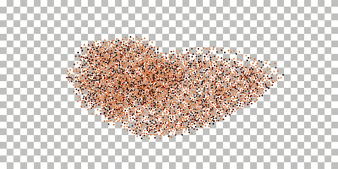 Cinnamon powder, coffee or cocoa granules, dust particles ground splatter burst isolated on transparent background. Vector illustration