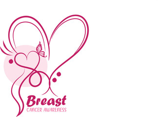 Hand drawn flat international day against breast cancer illustration

