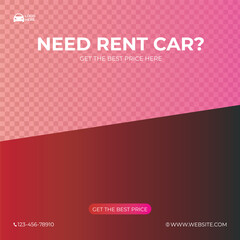 TEMPLATE RENT A CAR FOR SOCIAL MEDIA POST BANNER