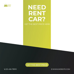 TEMPLATE RENT A CAR FOR SOCIAL MEDIA POST BANNER