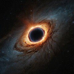 Digital Artwork of a mighty black Hole in the open space.