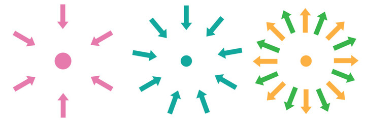 Arrows outward and arrow inward icon symbol vector illustration. ©  ICON TOPPER