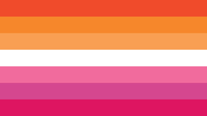 Lesbian Flag. Pride Flag. LGBT+ colored flag. Pattern. Pride Parade. Multicolored LGBT+ linear flag.
