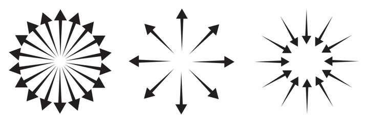 Inward arrow icon vector. Four Arrows icon sign symbol vector. Arrow pointing center vector icon illustration isolated on white background