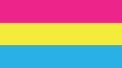 Pansexual Flag. Pride Flag. LGBT+ colored flag. Pattern. Pride Parade. Multicolored LGBT+ linear flag. 