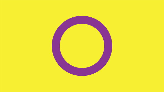 Intersex Flag. Pride Flag. LGBT+ colored flag. Pattern. Pride Parade. Multicolored LGBT+ linear flag. 