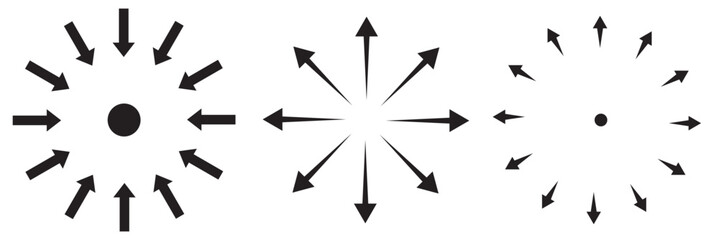 Inward arrow icon vector. Four Arrows icon sign symbol vector. Arrow pointing center vector icon illustration isolated on white background ©  ICON TOPPER