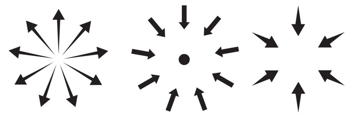 Inward arrow icon vector. Four Arrows icon sign symbol vector. Arrow pointing center vector icon illustration isolated on white background ©  ICON TOPPER