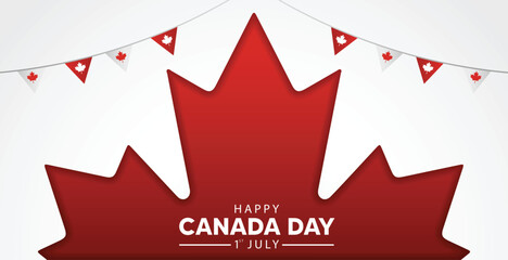 Happy Canada Day 1 July  vector poster