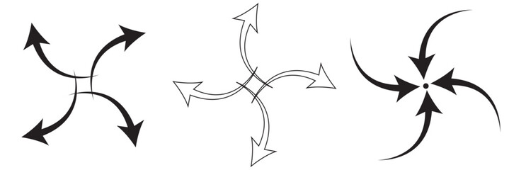 Inward arrow icon vector. Four Arrows icon sign symbol vector. Arrow pointing center vector icon illustration isolated on white background ©  ICON TOPPER